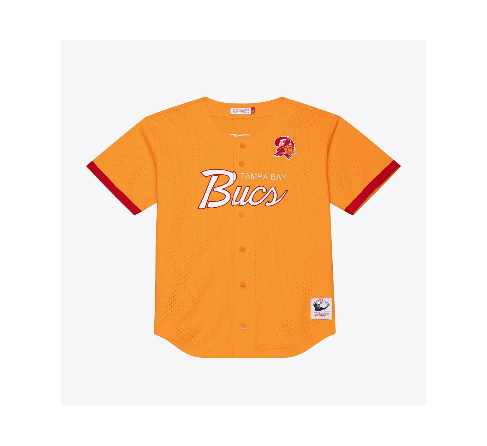 Mitchell & Ness Men's Orange Tampa Bay Buccaneers Head Coach Mesh Full-Button Fashion Jersey