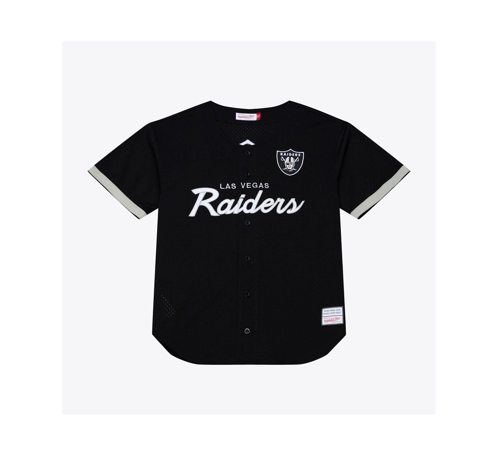 Mitchell & Ness Men's Black Las Vegas Raiders Head Coach Mesh Full-Button Fashion Jersey