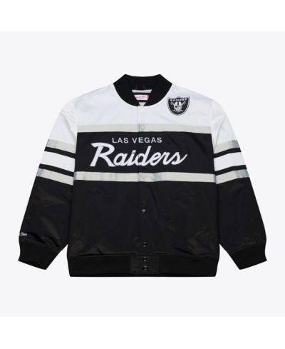 Мужская атласная куртка Mitchell & Ness Las Vegas Raiders Lightweight Full-Snap Black