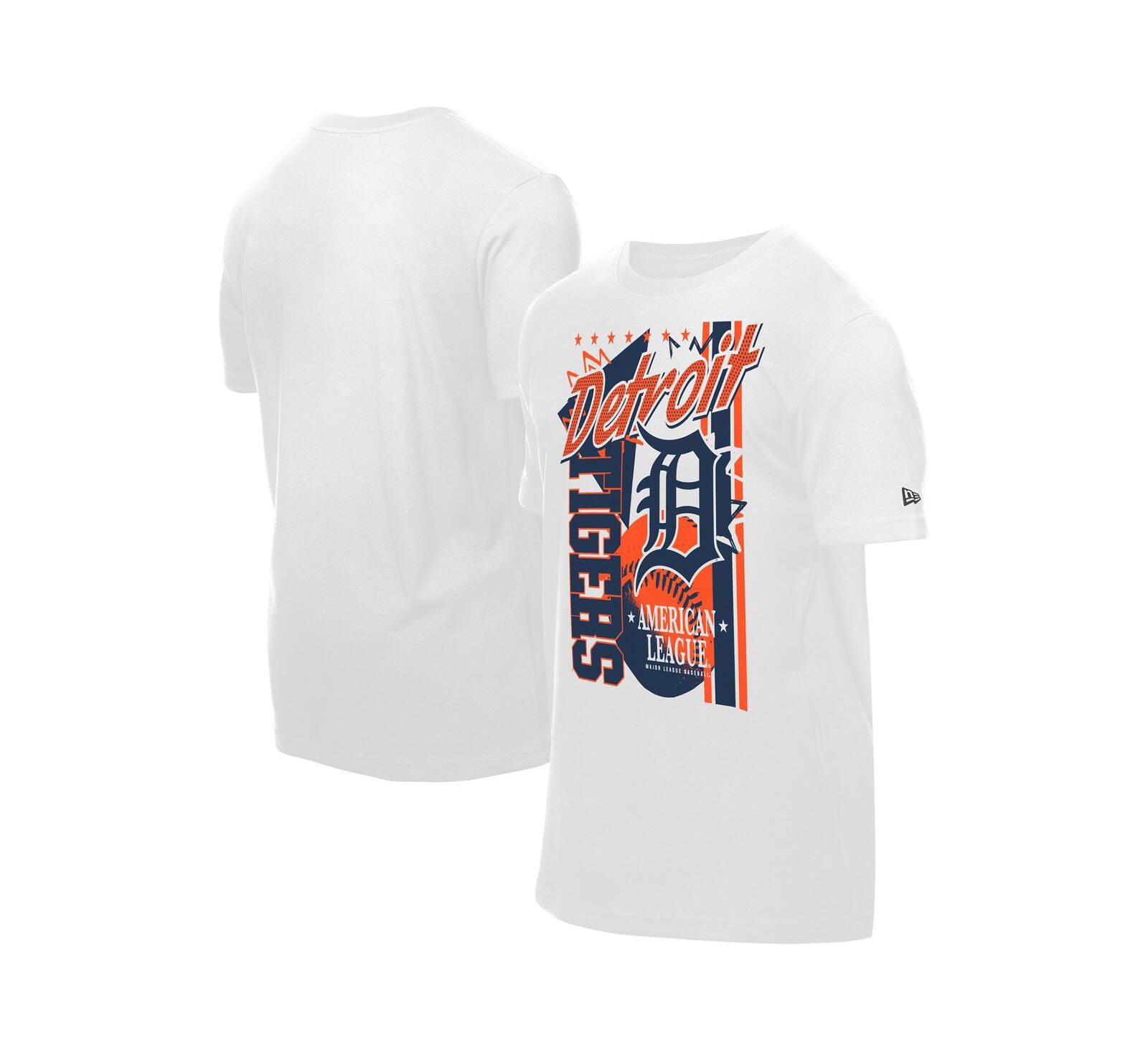 Мужская футболка New Era White Detroit Tigers Big Graphic Domestic