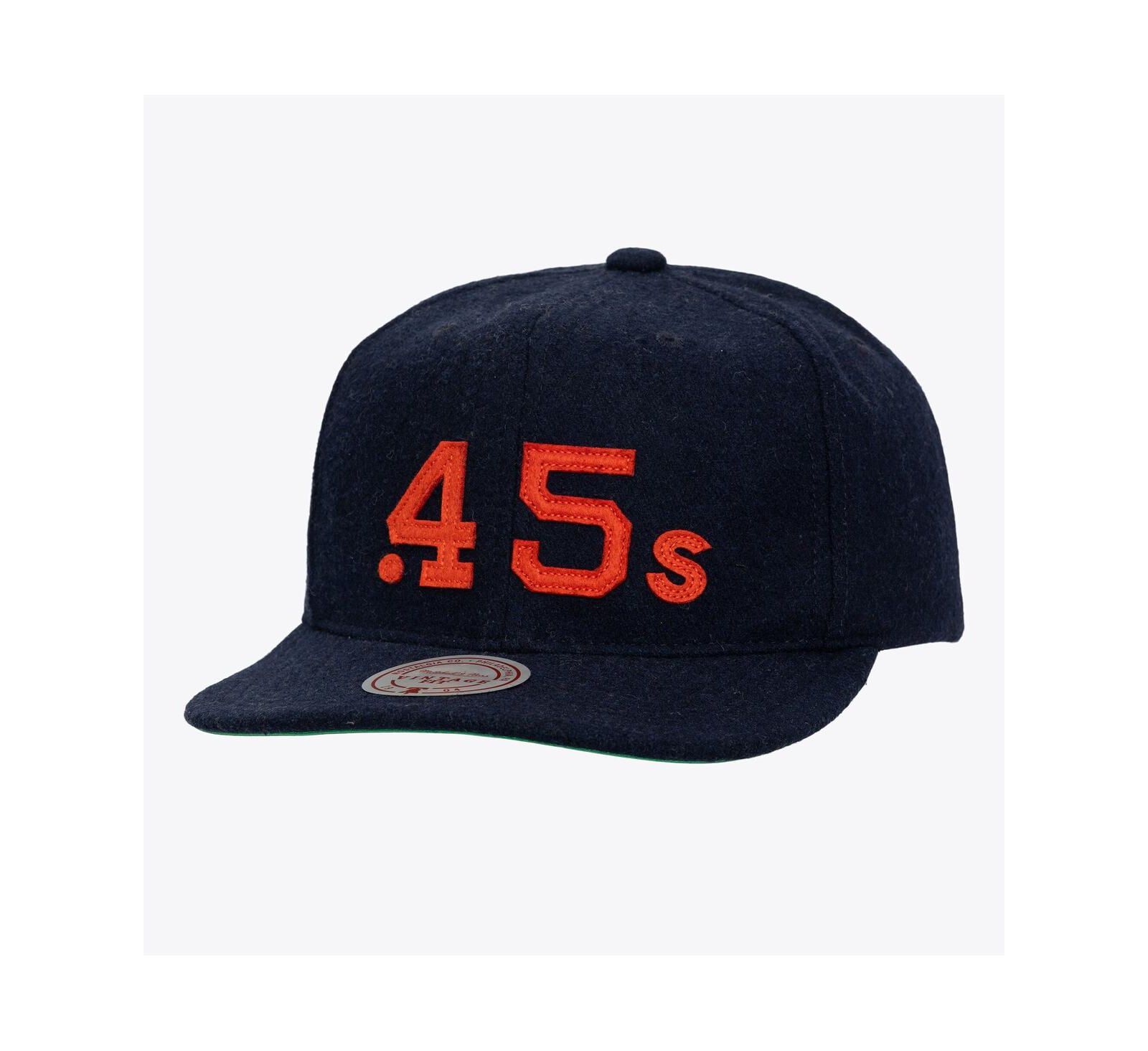 Мужская и женская кепка Mitchell & Ness Navy Houston Colt.45's Vintage Fit Melton Wool Adjustable Hat