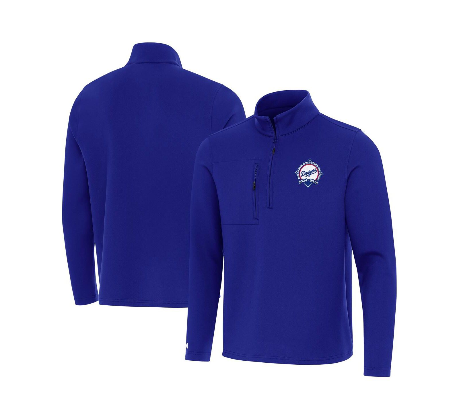 Мужская кофта Antigua Men's Royal Los Angeles Dodgers Back-to-Back World Series Champions Insider Quarter-Zip