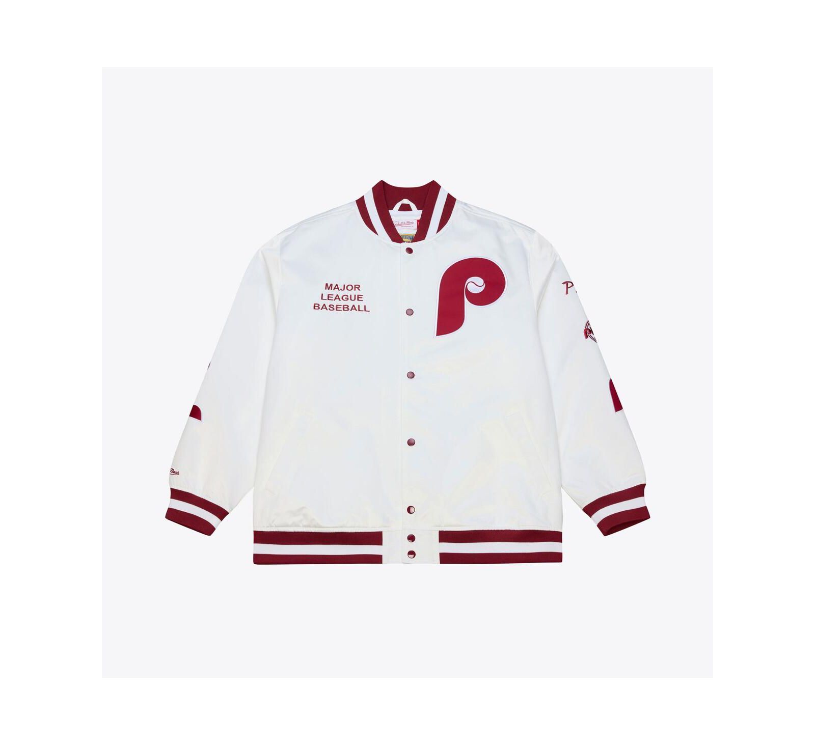 Мужская куртка Mitchell & Ness Philadelphia Phillies Cooperstown Collection Arctic Lightweight Satin Full-Snap White