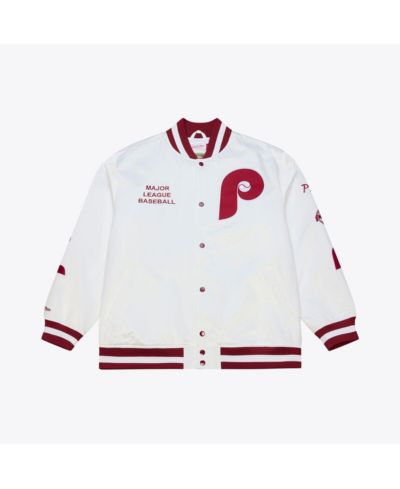 Мужская куртка Mitchell & Ness Philadelphia Phillies Cooperstown Collection Arctic Lightweight Satin Full-Snap White