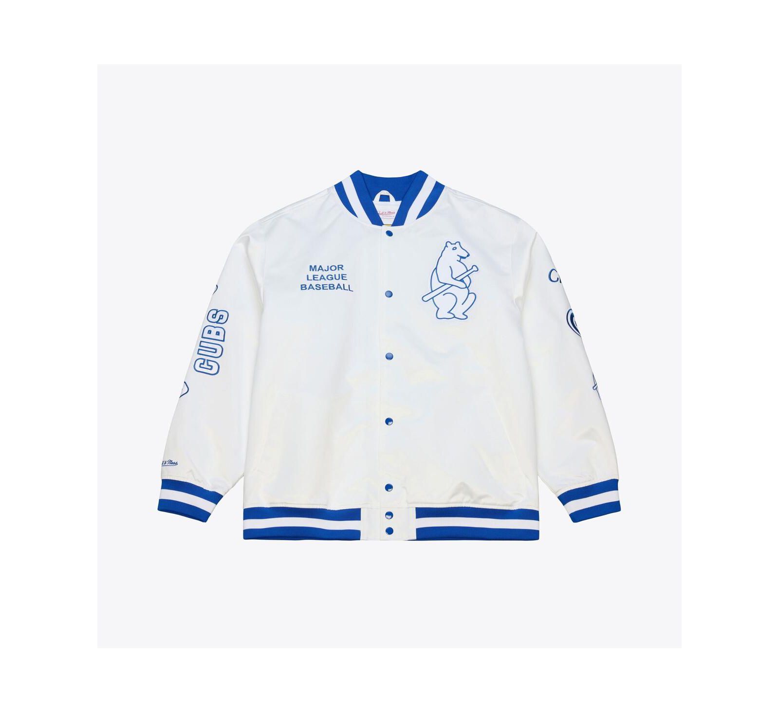 Mitchell & Ness Men's White Chicago Cubs Cooperstown Collection Arctic Lightweight Satin Full-Snap Jacket