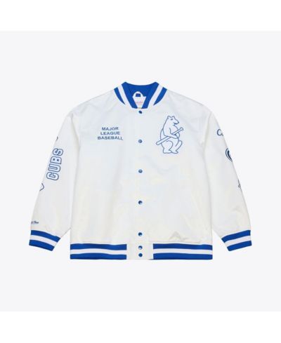 Mitchell & Ness Мужская Белая Chicago Cubs Cooperstown Collection Arctic Lightweight Satin Full-Snap Jacket