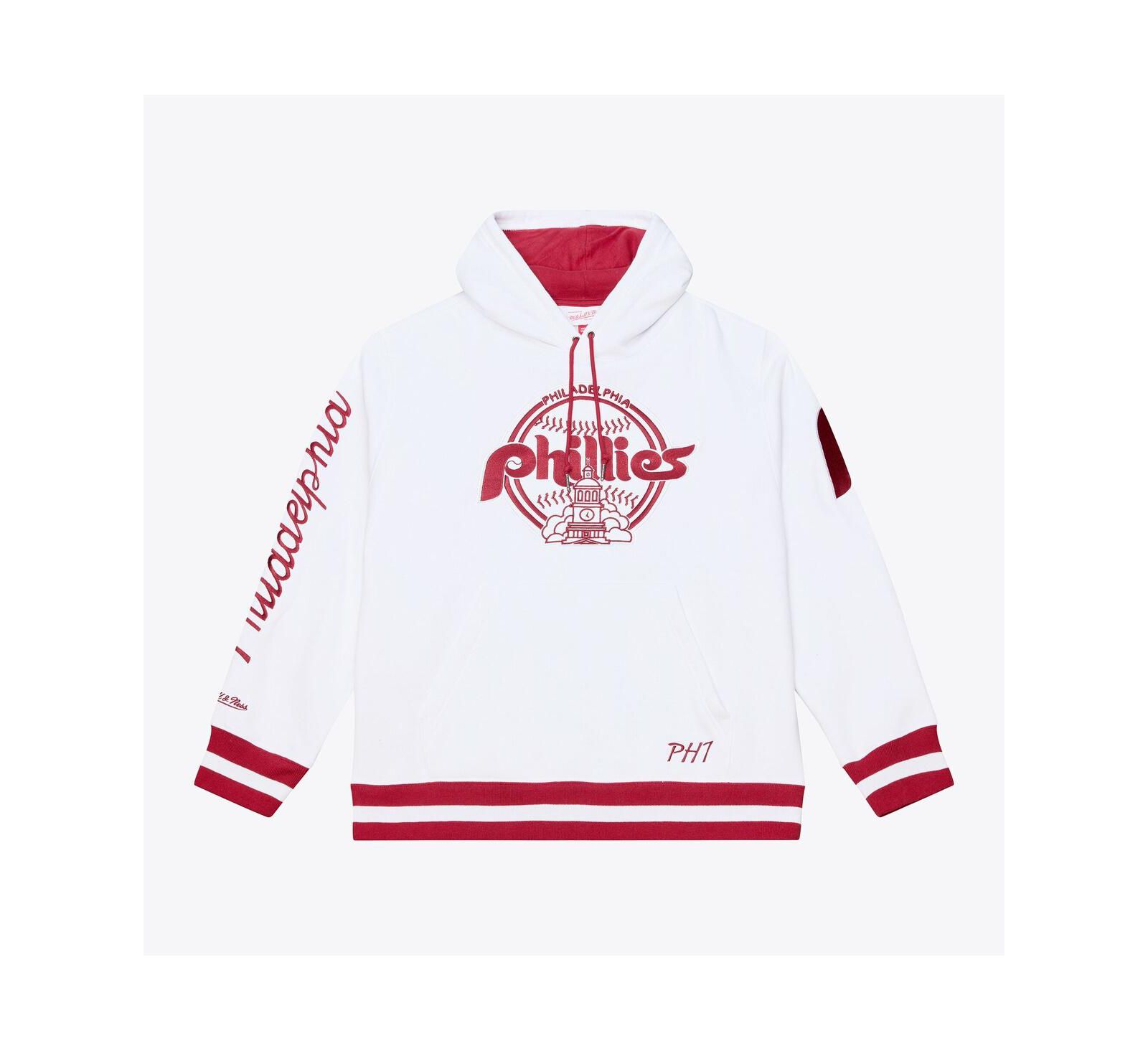 Mitchell & Ness Мужское белое флисовое худи Philadelphia Phillies Cooperstown Collection