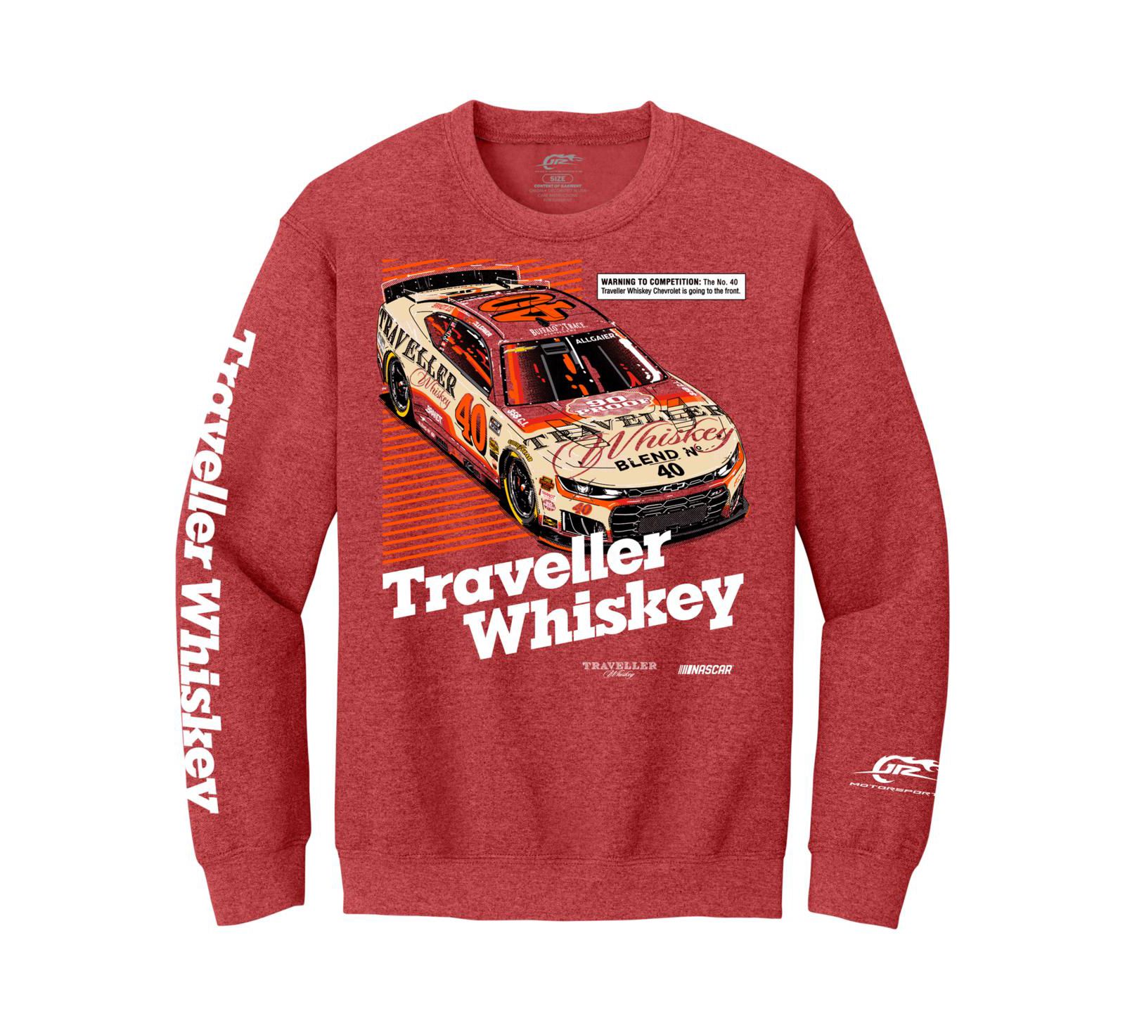 Мужской свитшот Classic Ink USA Heather Red Justin Allgaier Traveller Whiskey