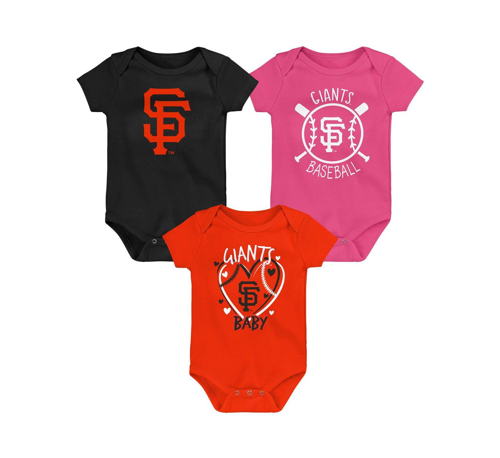 Outerstuff Baby Boys and Girls Three-Pack San Francisco Giants Slide Home Bodysuit Set