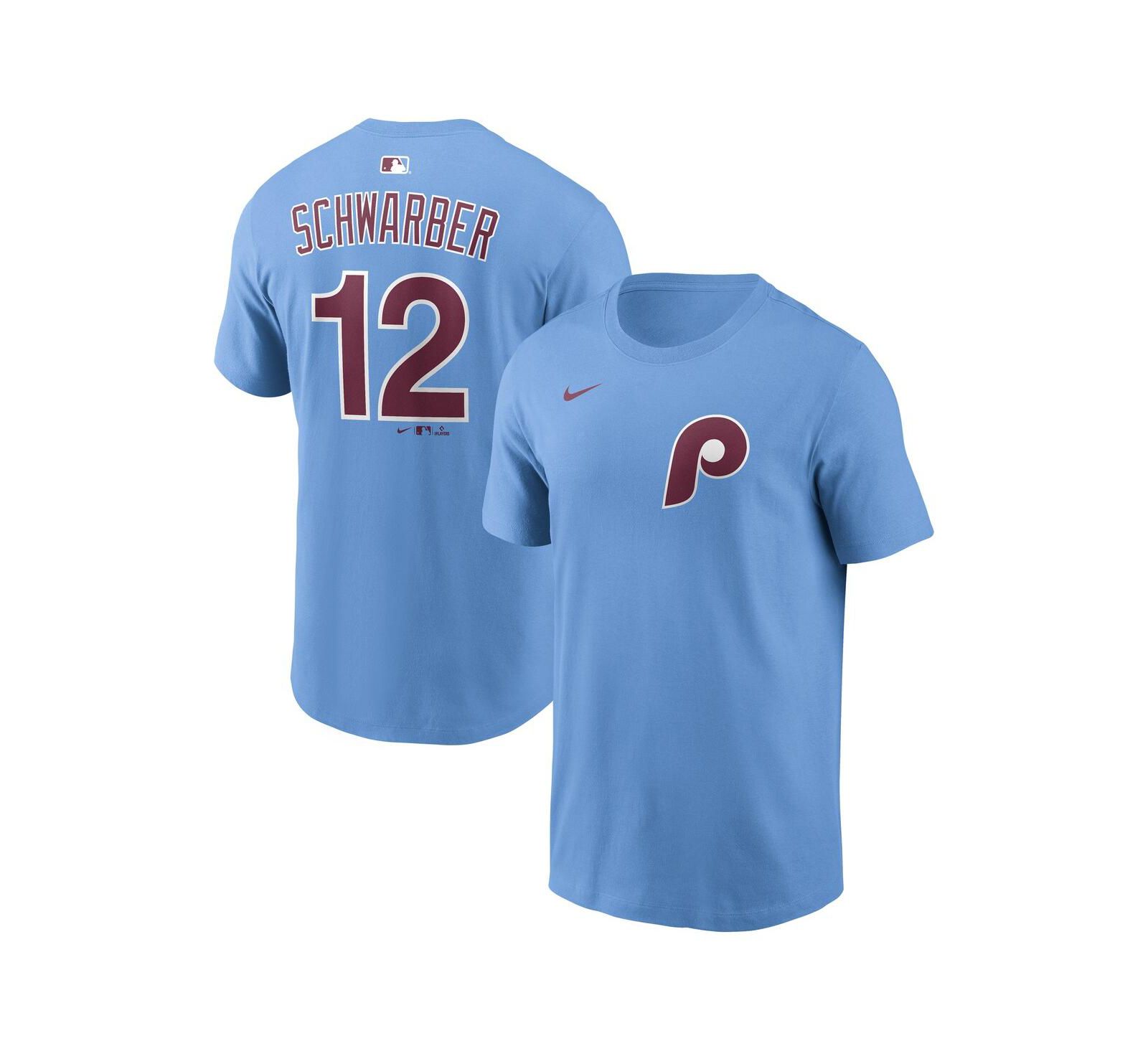 Nike Men's Kyle Schwarber Light Blue Philadelphia Phillies Name & Number T-Shirt