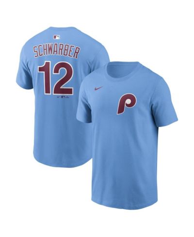Мужская футболка Nike Kyle Schwarber Philadelphia Phillies светло-голубая с именем и номером