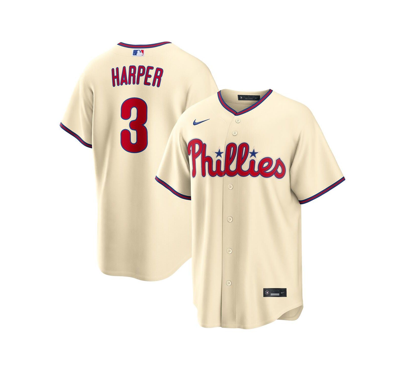 Мужская реплика джерси Nike Bryce Harper Philadelphia Phillies Alternate Cream