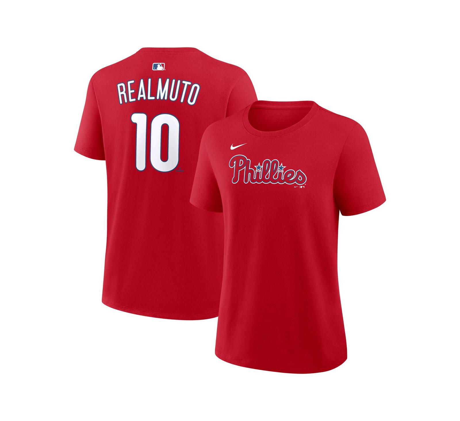 Nike Women's J.T. Realmuto Red Philadelphia Phillies Name & Number T-Shirt
