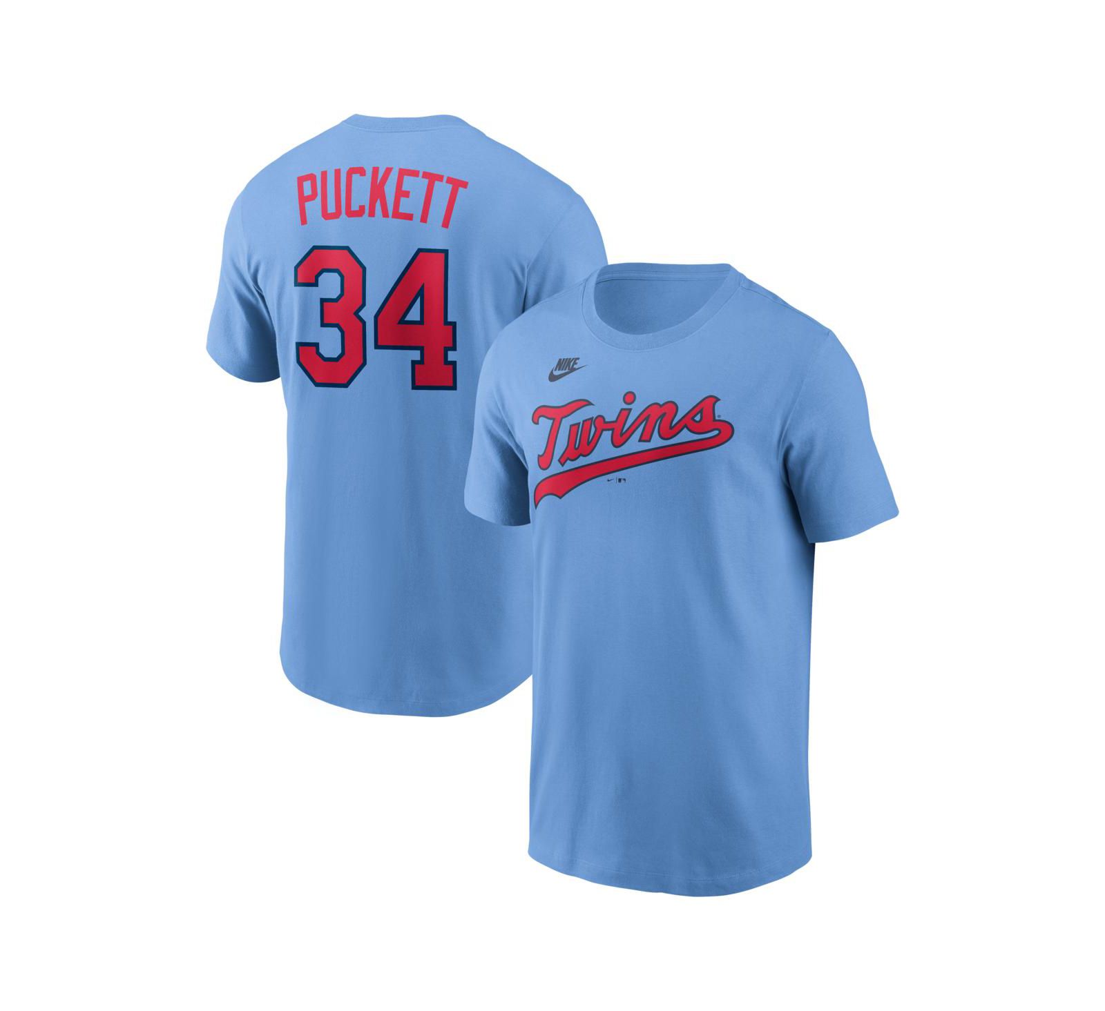 Мужская футболка Nike Kirby Puckett Light Blue Minnesota Twins Cooperstown Collection Name & Number
