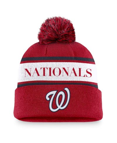 Nike Мужская вязаная шапка с помпоном Washington Nationals, красная