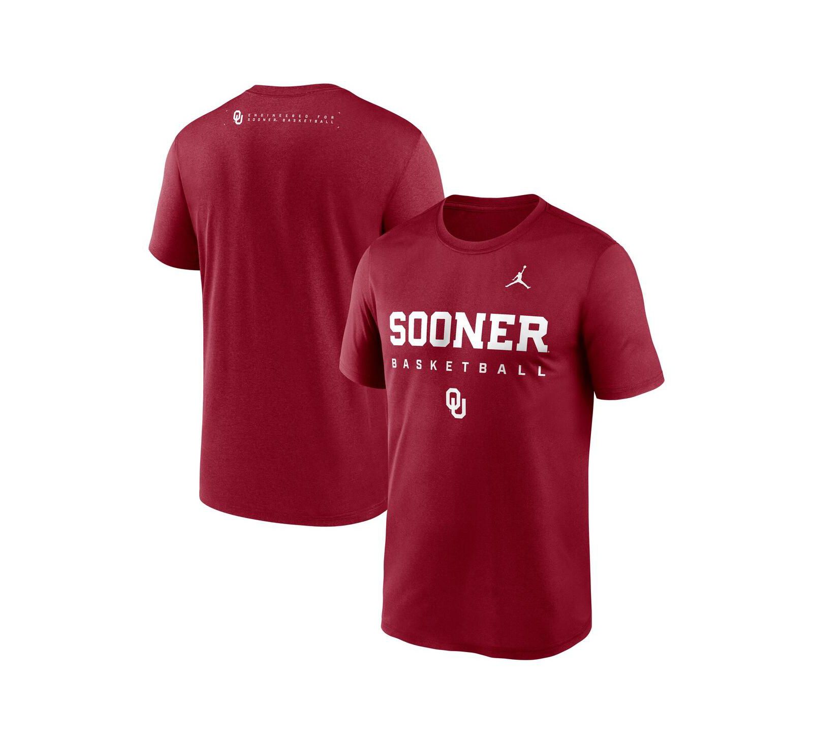 Jordan Men's Crimson Oklahoma Sooners 2025 Courtside Basketball Legend Dri-FIT T-Shirt