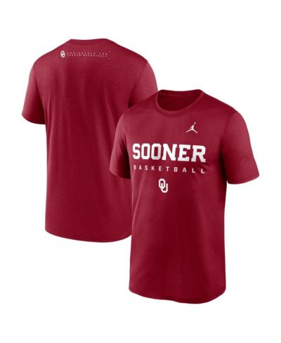 Мужская футболка Jordan Oklahoma Sooners 2025 Courtside Basketball Legend Dri-FIT, малиновая