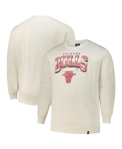 Мужское оверсайз худи '47 Brand Chicago Bulls Big & Tall Spotlight Headline, кремовый цвет