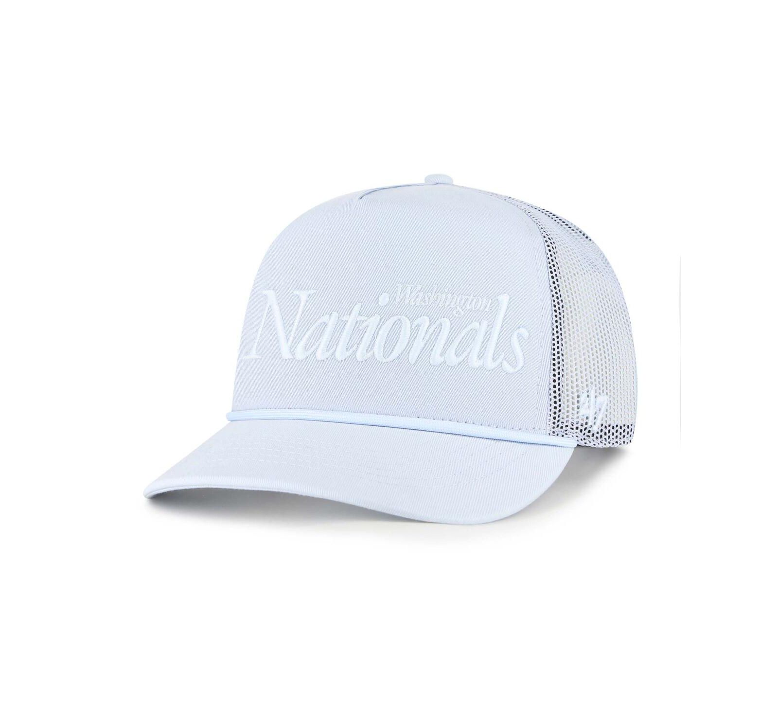 '47 Brand Men's Light Blue Washington Nationals Foundation Script Hitch Adjustable Trucker Hat