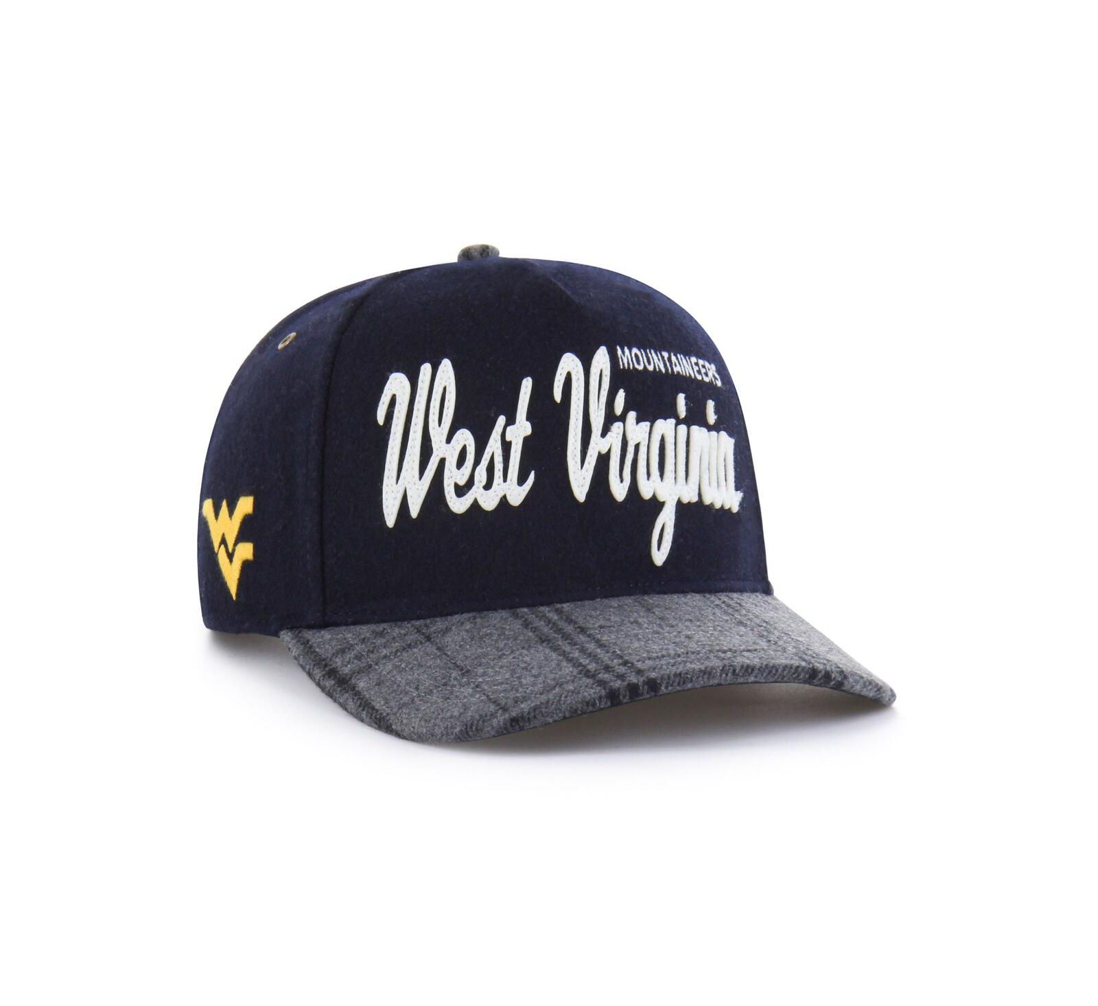 '47 Brand Men's and Women's Navy West Virginia Mountaineers Windowpane Plaid Collection Hitch Adjustable Hat