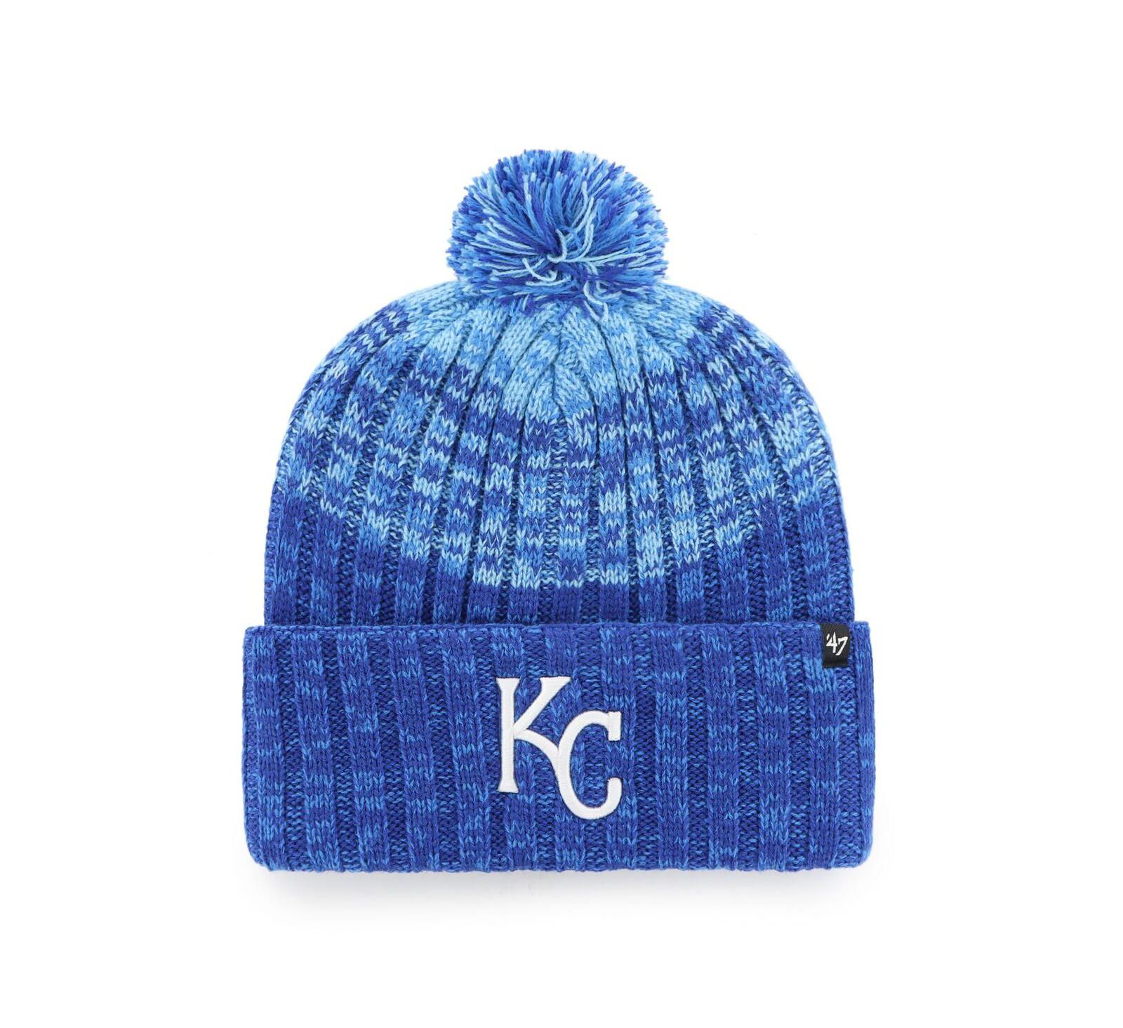 '47 Brand Мужская вязаная шапка с помпоном Kansas City Royals Cascade Cuffed Knit