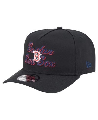 New Era Men's Black Boston Red Sox Chainstitch 9FIFTY A-Frame Snapback Hat