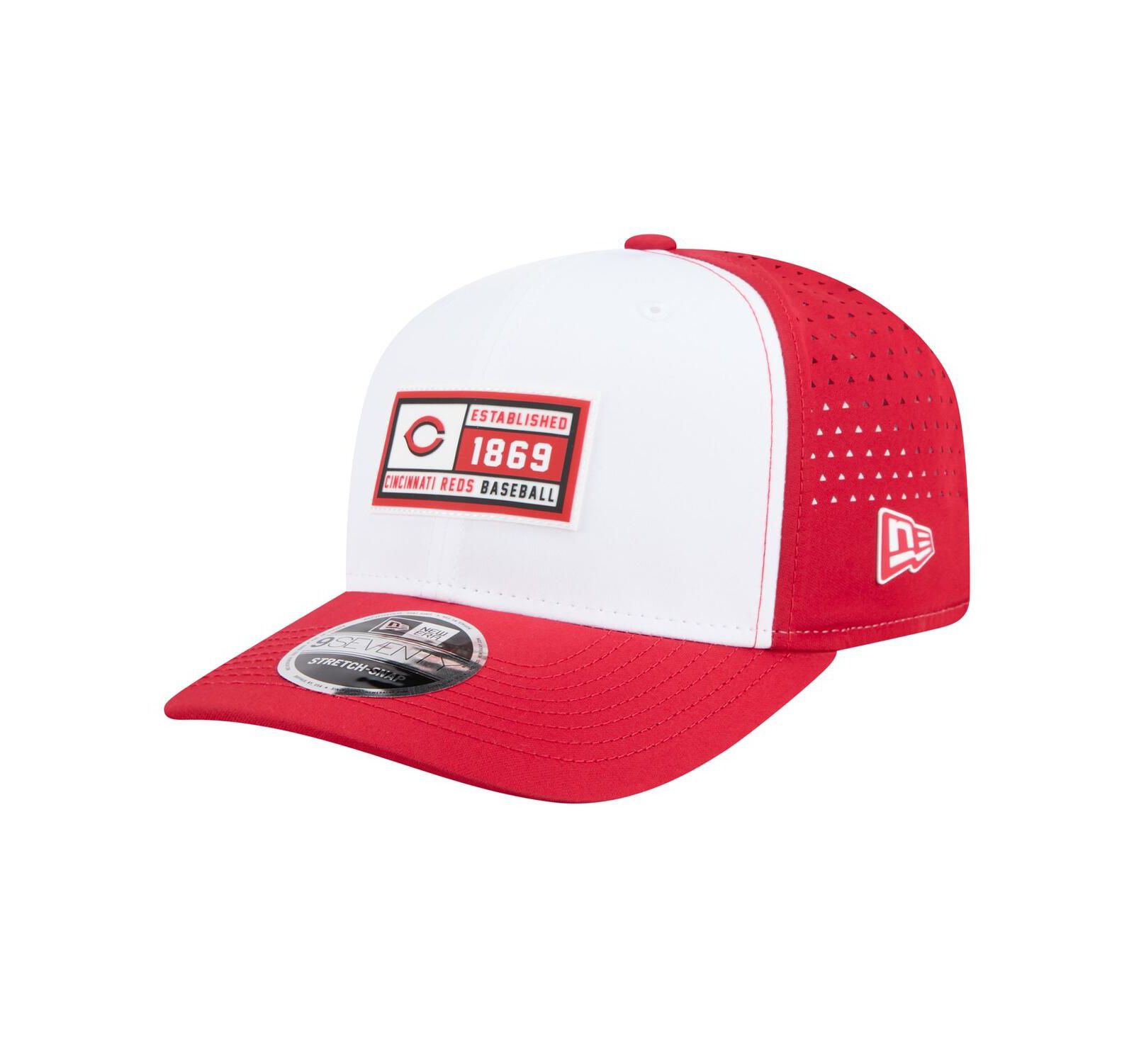 New Era Мужская регулируемая кепка Cincinnati Reds Established Patch 9SEVENTY, белая/красная