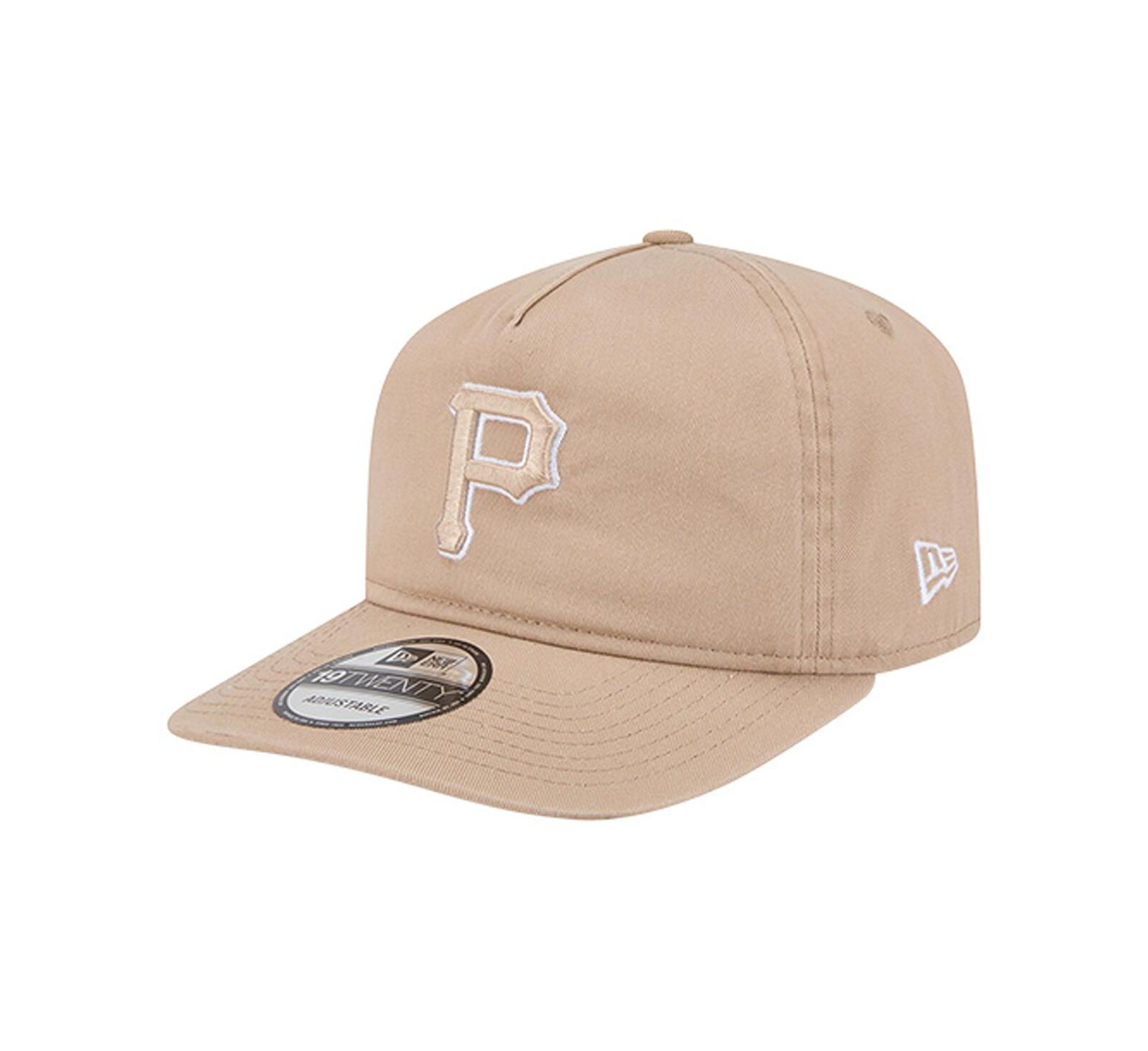 Мужская бейсболка New Era Light Beige Pittsburgh Pirates Cam 19TWENTY Adjustable Hat