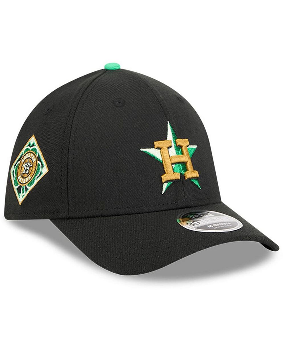 Мужская кепка New Era Black Houston Astros 2026 St. Patrick's Day 39THIRTY Flex