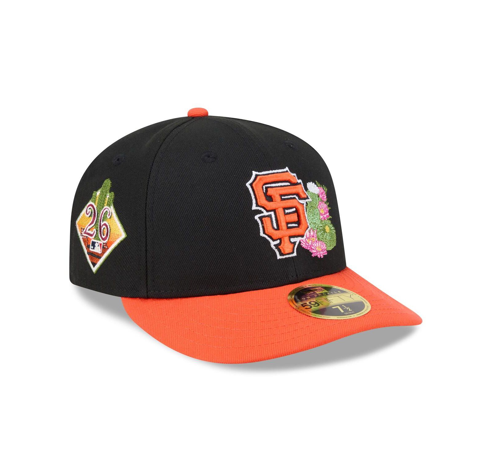 Мужская кепка New Era San Francisco Giants 2026 Spring Training Low Profile 59FIFTY Fitted, черная/оранжевая