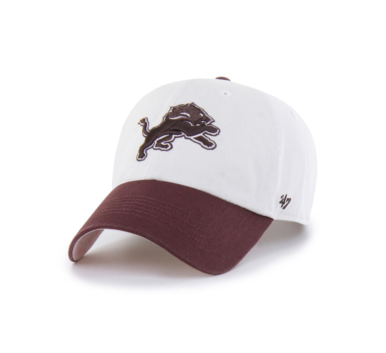 '47 Brand Men's and Women's Stone/Burgundy Detroit Lions Love Letter Clean Up Adjustable Hat