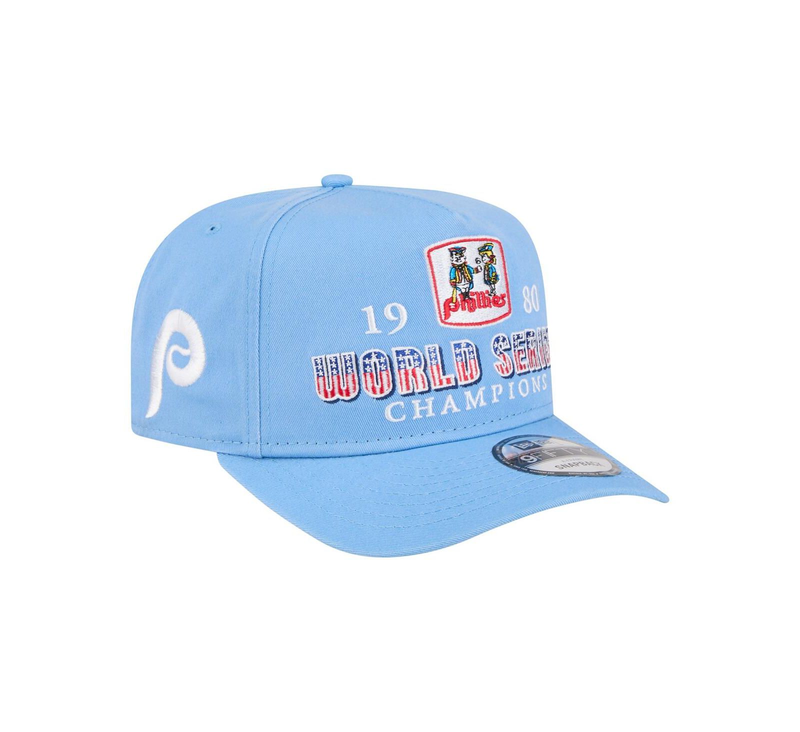 New Era мужская кепка 9FIFTY A-Frame Snapback, Philadelphia Phillies 1980 World Series Champions, светло-голубая