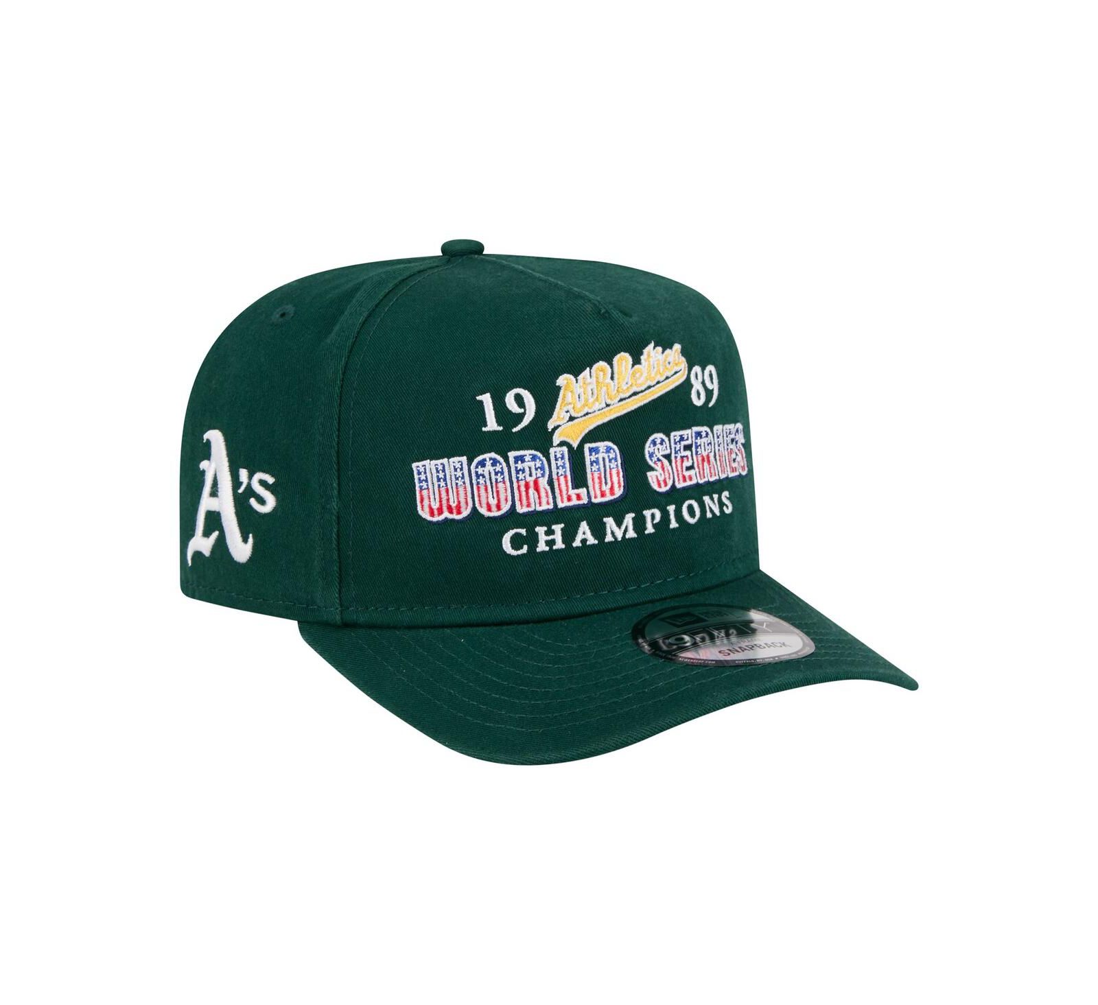 Мужская кепка New Era Oakland Athletics 1989 World Series Champions 9FIFTY A-Frame Snapback, зеленая