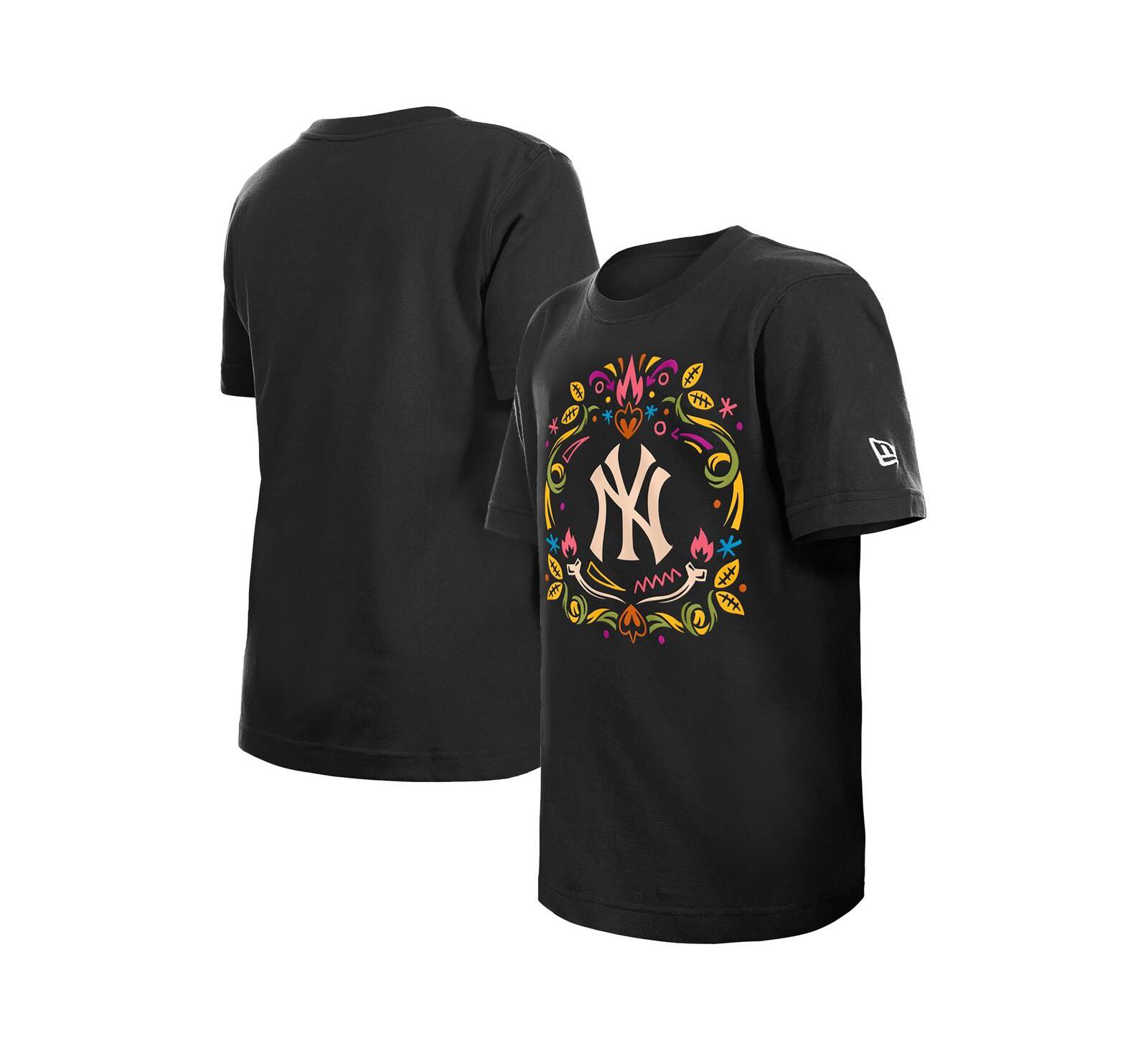 Детская футболка New Era Black New York Yankees Día De Los Muertos