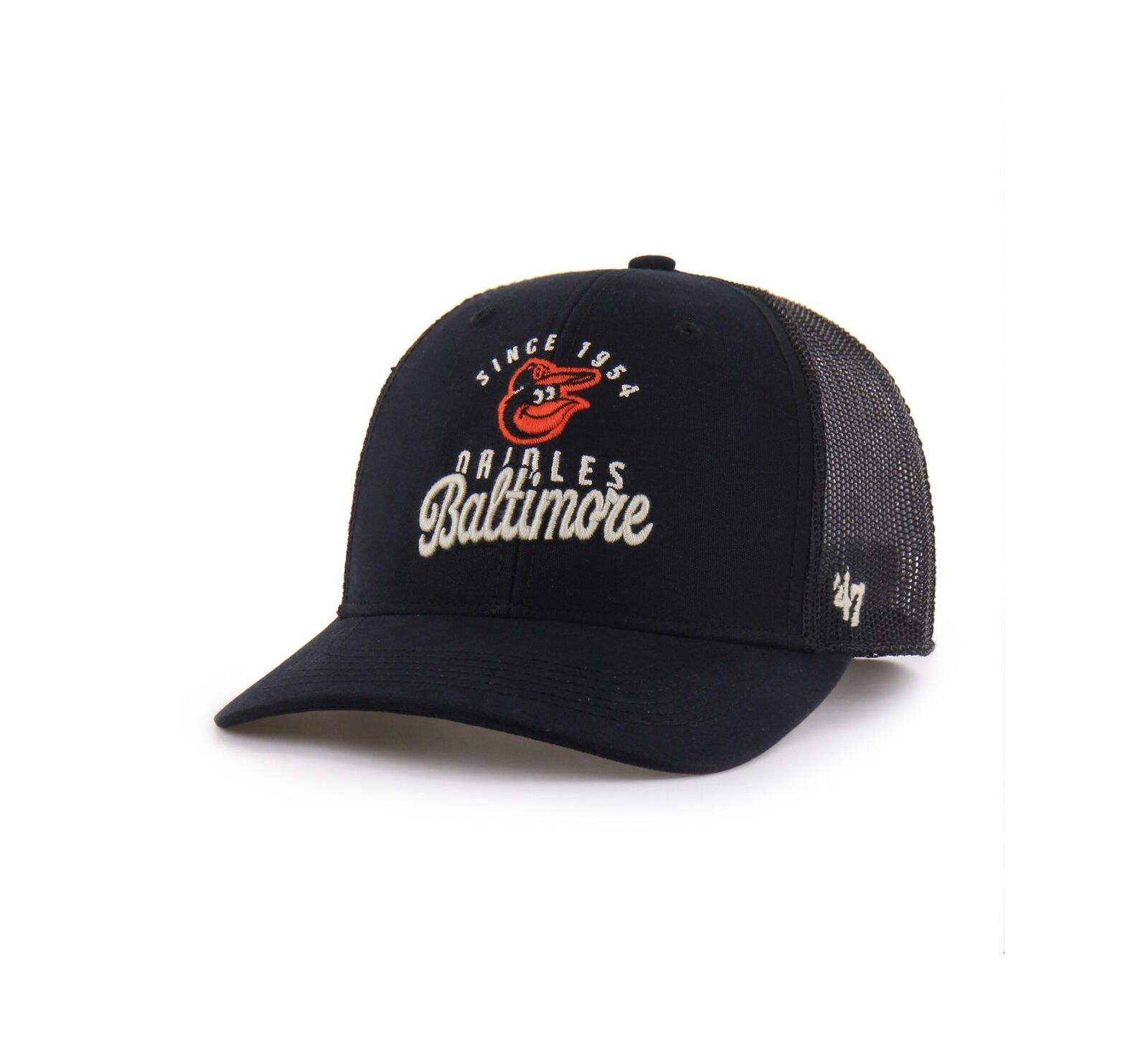 '47 Brand Мужская кепка Baltimore Orioles Pitstop Trucker регулируемая, черная
