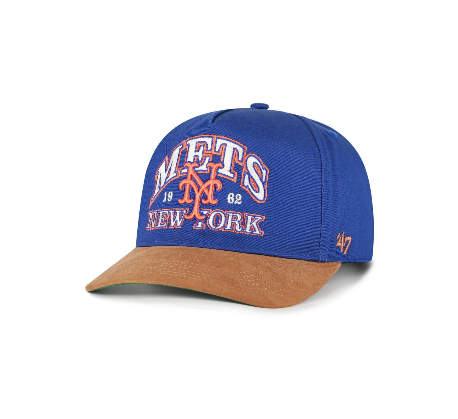 '47 Brand Men's Royal/Brown New York Mets Cooperstown Break Wood Suede Hitch Adjustable Hat