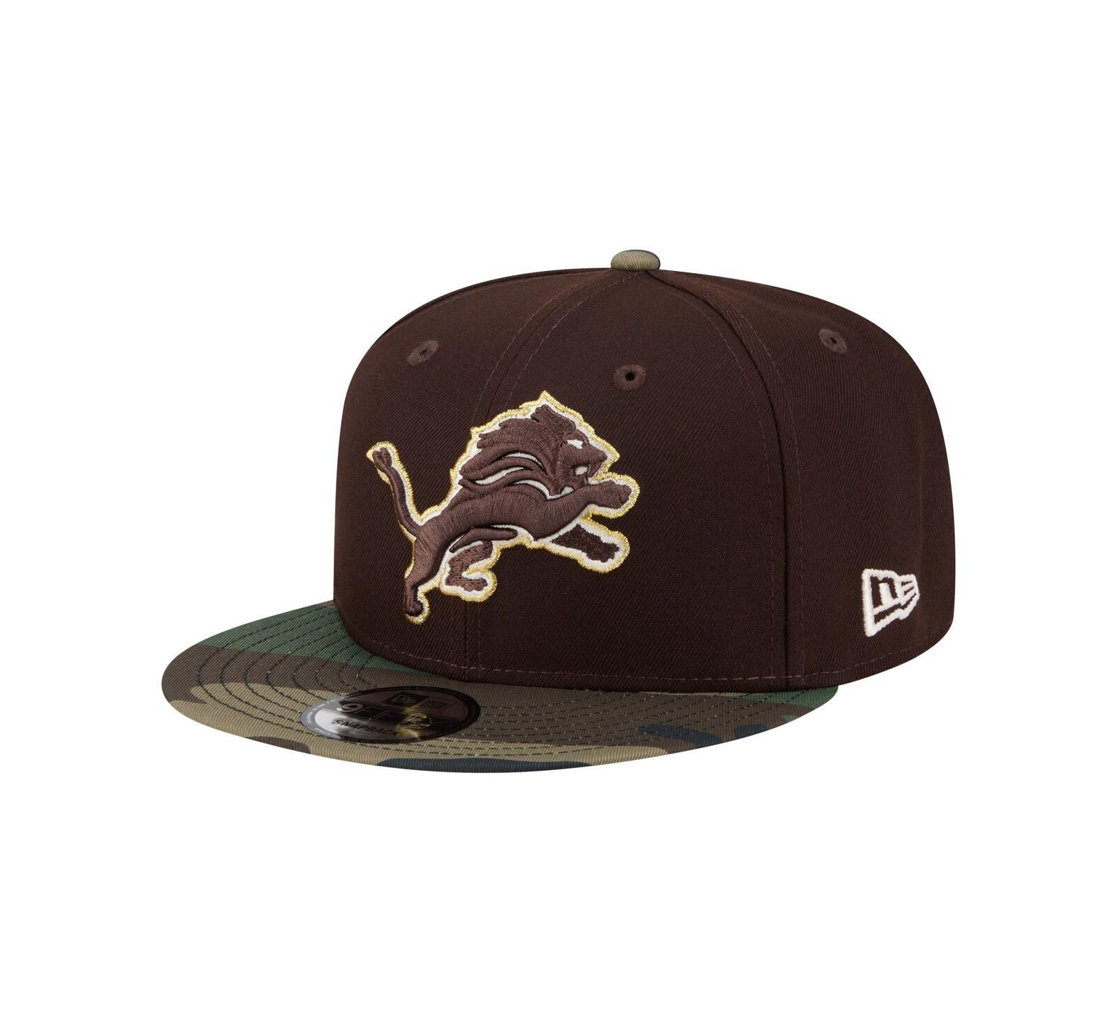 Мужская кепка New Era Detroit Lions Burnt Wood Camo 9FIFTY Snapback