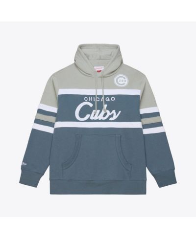 Мужское худи Mitchell & Ness Chicago Cubs Cooperstown Collection Thunderstorm Head Coach серого цвета