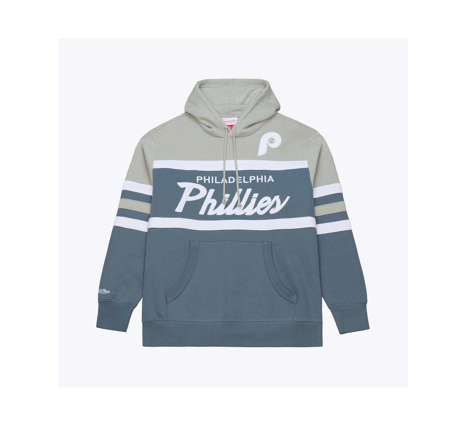 Мужское худи Mitchell & Ness Gray Philadelphia Phillies Cooperstown Collection Thunderstorm Head Coach
