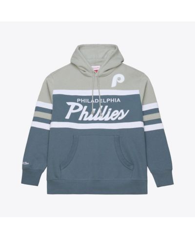 Мужское худи Mitchell & Ness Gray Philadelphia Phillies Cooperstown Collection Thunderstorm Head Coach