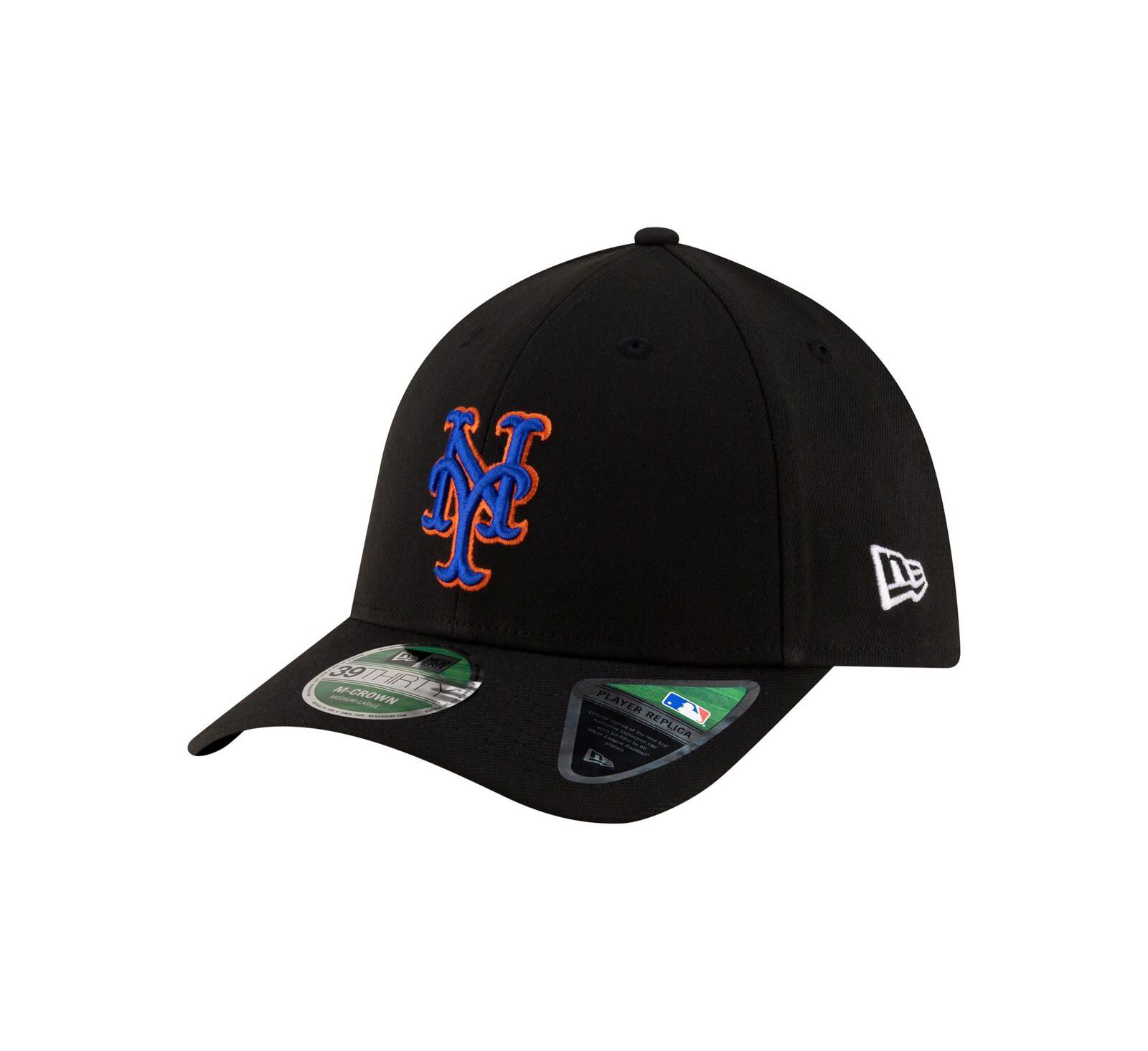 Мужская кепка New Era Black New York Mets Alternate Player Replica 39THIRTY M-Crown Flex