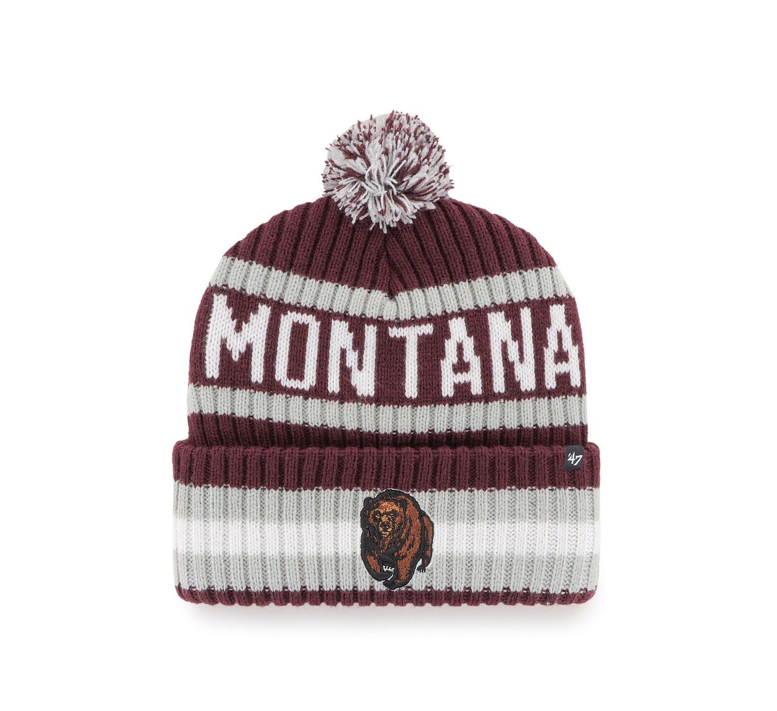 '47 Brand Men's Maroon Montana Grizzlies Bering Cuffed Knit Hat with Pom