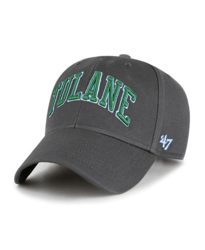 Мужская кепка '47 Brand Tulane Green Wave Legend Lone Script MVP Adjustable Hat, угольный