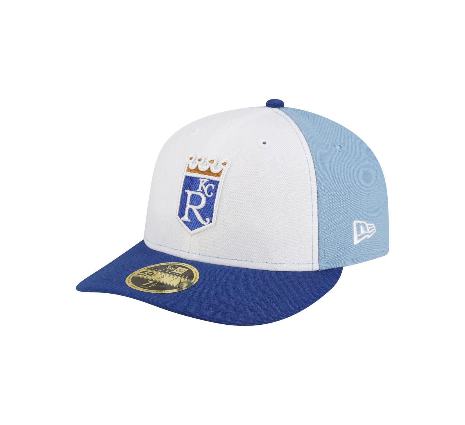 Мужская кепка New Era White/Blue Kansas City Royals Authentic Collection 59FIFTY Fitted