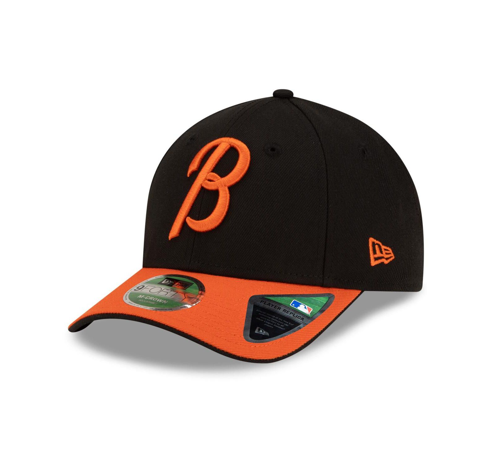 New Era мужская регулируемая кепка 9FORTY Baltimore Orioles Player Replica, черная/оранжевая