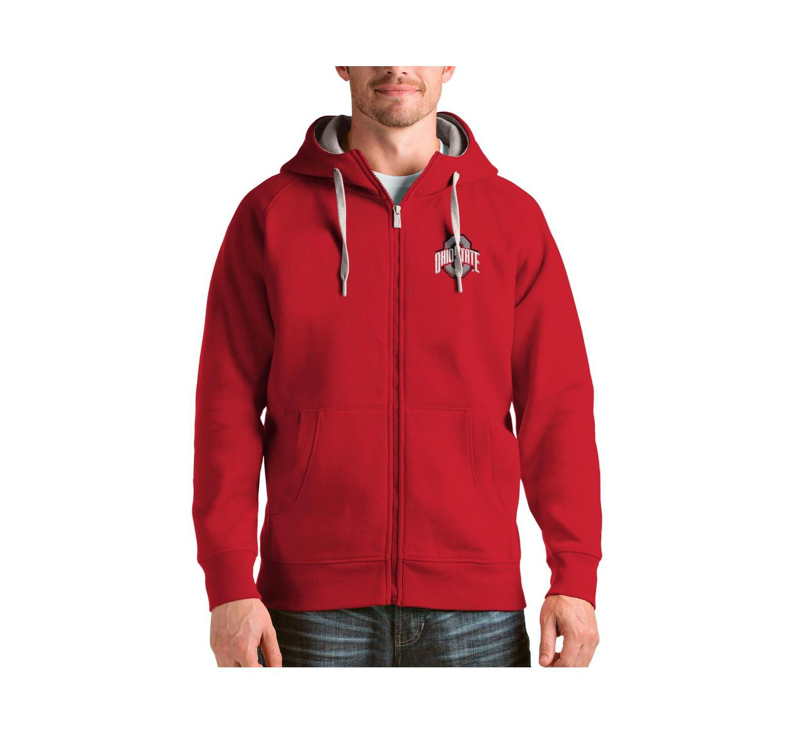 Antigua Men's Scarlet Ohio State Buckeyes Victory Full-Zip Jacket