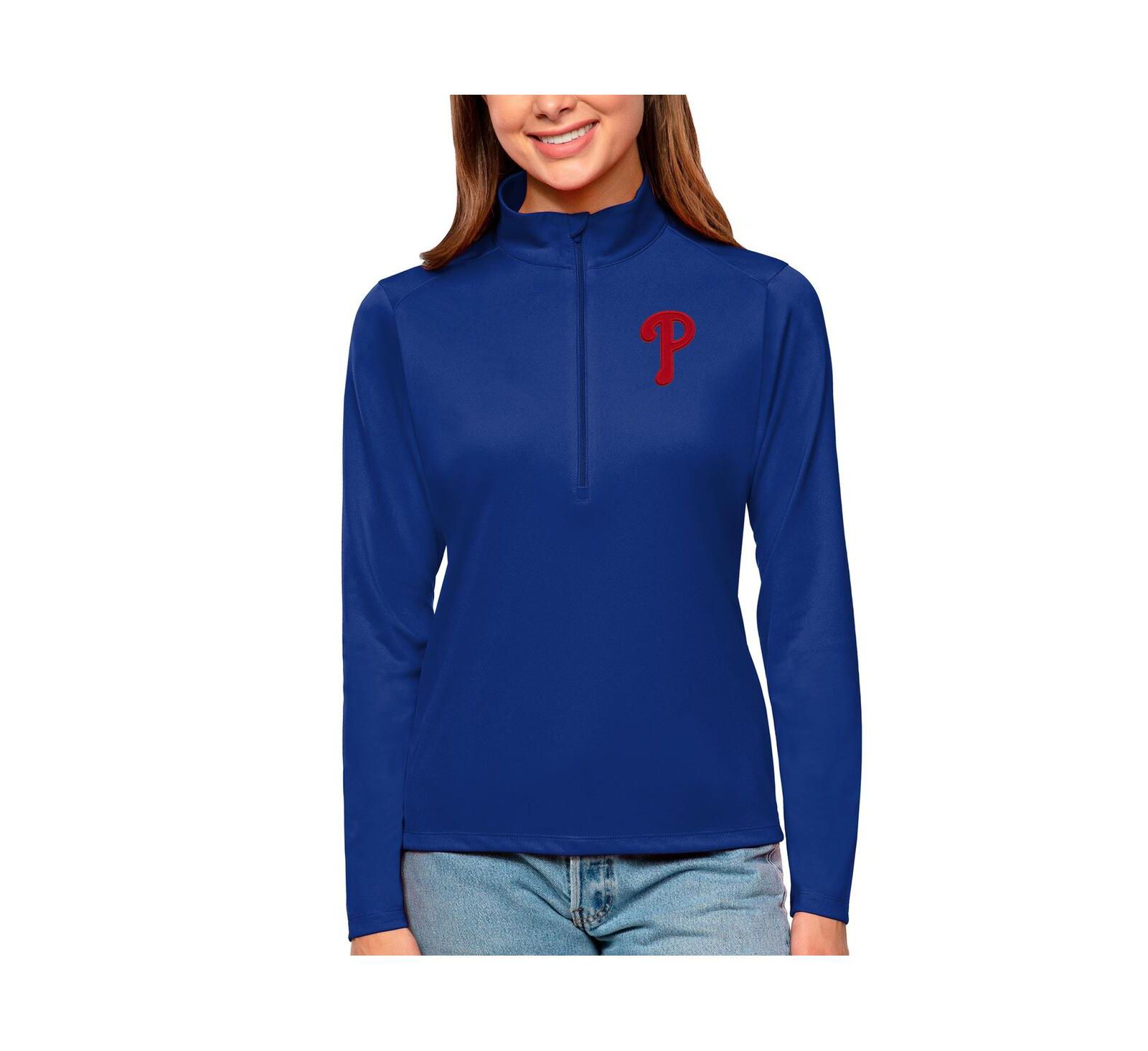 Женский пуловер Antigua Philadelphia Phillies Tribute Quarter-Zip, королевский синий