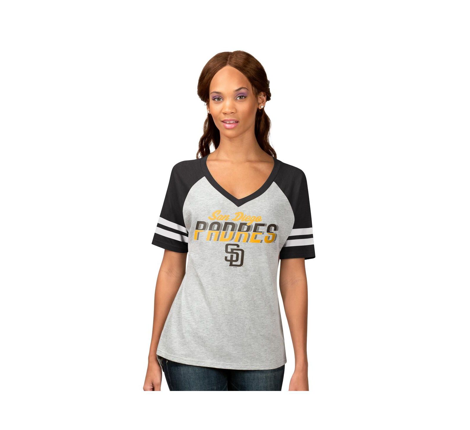 Женская футболка G-III 4Her By Carl Banks San Diego Padres Raglan V-Neck