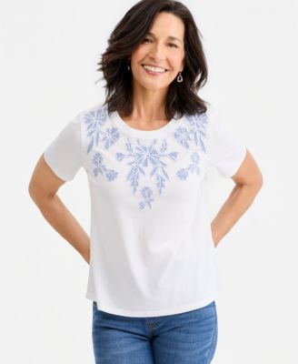 Женская футболка Style & Co Short-Sleeve Appliqué