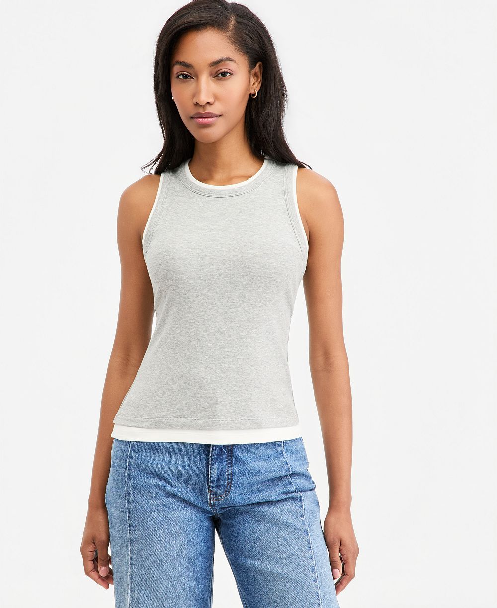 Женский топ On 34th Micro Rib Faux-Layered Tank